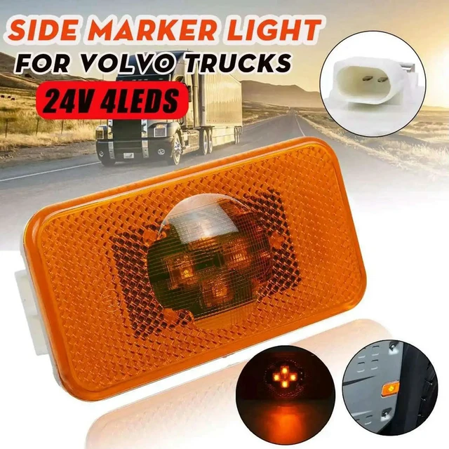 Alt view image 3 of 3 - 5X 24V Car Truck LED Side Marker Light Amber Indicator Lamp 4 LED For Volvo Trucks FM/FH