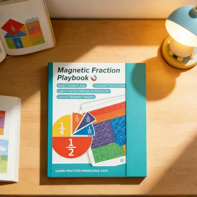 Alt view image 2 of 3 - Magnetic Fraction Playbook Reusable Hands-On Fractions Board Fractions Teaching Aids Manipulatives for Elementary School