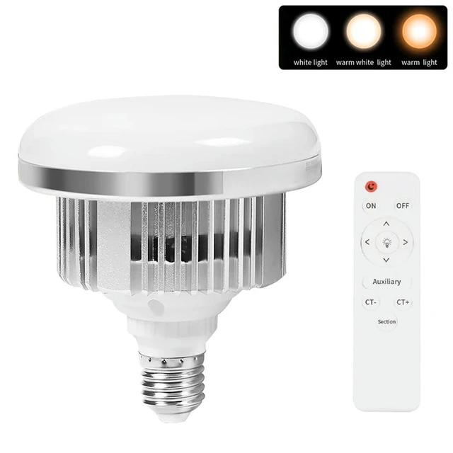 Alt view image 2 of 3 - 85W LED Photographic Lighting Bulbs E27 Base Lamp with Remote Control Dimmable Daylight Bulb for Photo Studio Softbox
