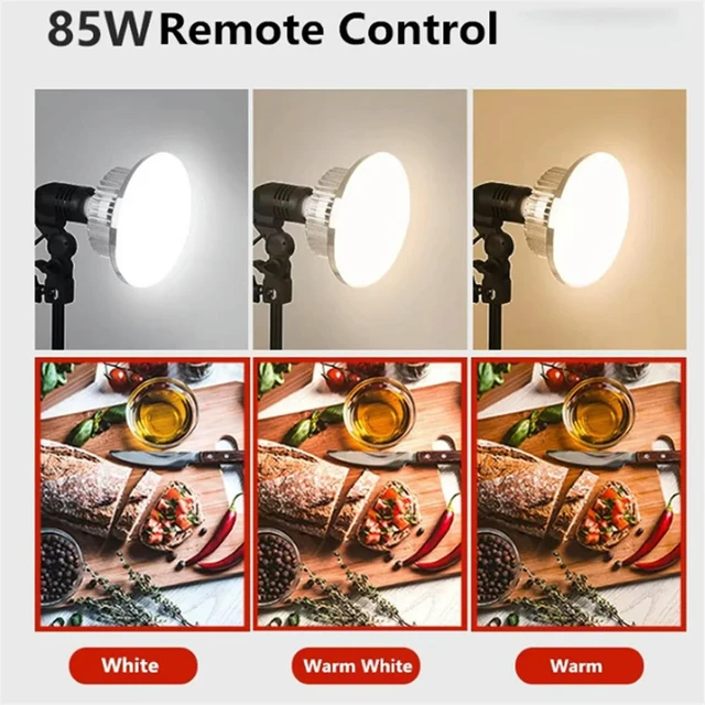 Alt view image 3 of 3 - 85W LED Photographic Lighting Bulbs E27 Base Lamp with Remote Control Dimmable Daylight Bulb for Photo Studio Softbox