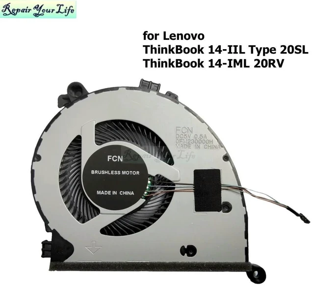 Alt view image 2 of 3 - Laptop CPU Cooler Fan for ThinkBook 14-IIL Type 20SL 14-IML 20RV PC Cooling Fans Cooler Radiator DQ5D576G011 Org