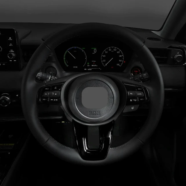 Alt view image 2 of 3 - 3X Car Glossy Black V Style Steering Wheel Panel Cover Trim Decoration Frame Sticker For Honda Vezel HR-V HRV 2021 2022