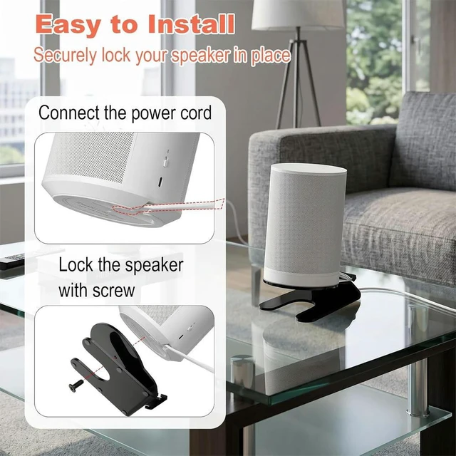 Main image of Cable Management Speaker Stand for Sonos ERA 100 Acrylic Base 15 Degree Tilt Anti-slip Silicone Pads