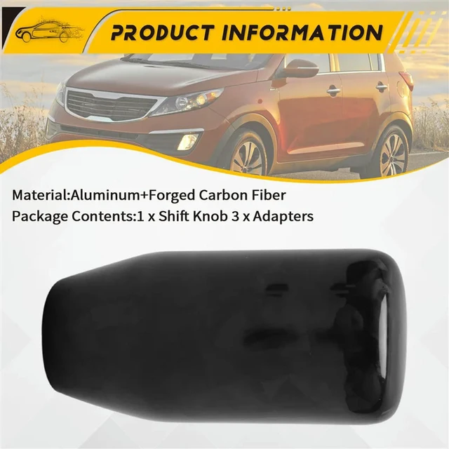 Alt view image 2 of 3 - Forged Fiber Cylindrical Shift Knob Universal Gear Shift Knob For Most Cars For Decoration Accessories SFN091 Black