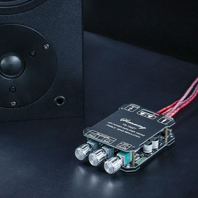 Alt view image 3 of 3 - YS-1002T Digital Power Amplifier Module BT/AUX Input 100W+100W DIY Speakers Power Amp Treble & Bass Control for DIY Speakers
