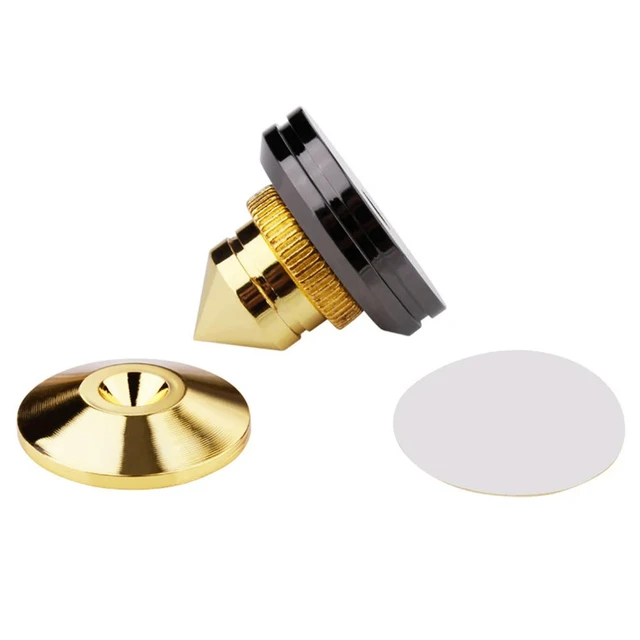 Alt view image 3 of 3 - 4pcs Copper Speaker Spikes Stand CD Subwoofer Amplifier Turntable Isolation Feet