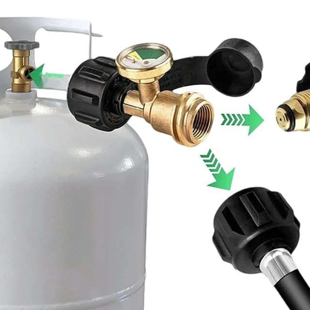 Alt view image 3 of 3 - Propane Tank Connector Rust Proof Digital Propane Tank Indicator Leak Detector RV Propane Tank Gauge for BBQ Grill RV Heater