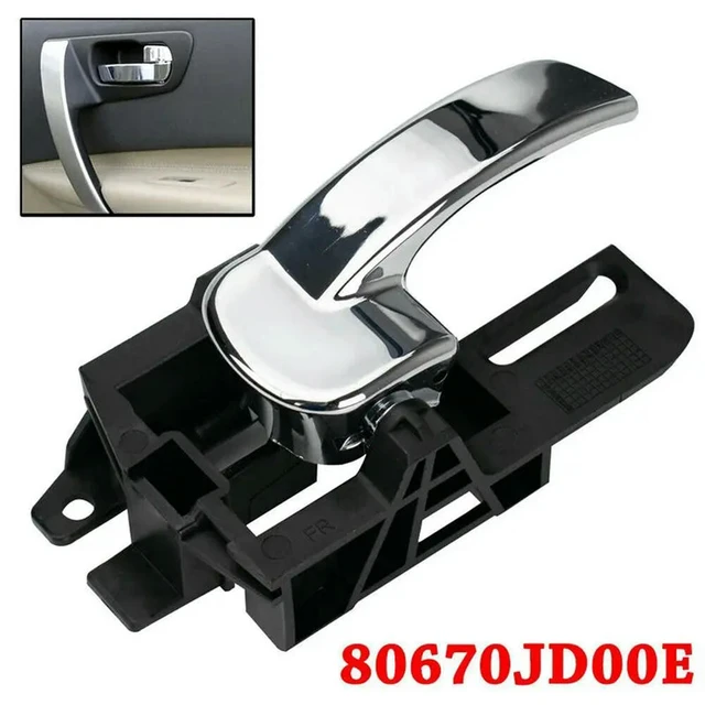 Alt view image 2 of 3 - 2X Interior Inner Door Handle Front Rear Right For Nissan Qashqai J10 2007-2013 80670JD00E