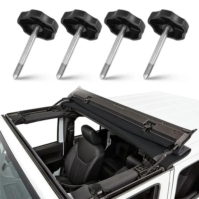 Alt view image 2 of 3 - Soft Top Door Surround Knob Kit For Jeep Wrangler TJ/JK 1997- 2017 Window Frame Screw Set Accessories Bolt