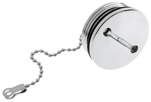 Main image of 2X Boat Deck Fill Filler Replacement Cap With Chain Stainless Steel Fuel Water Gas