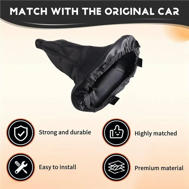 Alt view image 3 of 3 - For Fiat 600 Seicento 1998-2010 Manual Transmission Shifter Cover Replacement Gear Shift Knob Boot 735249804 Kit