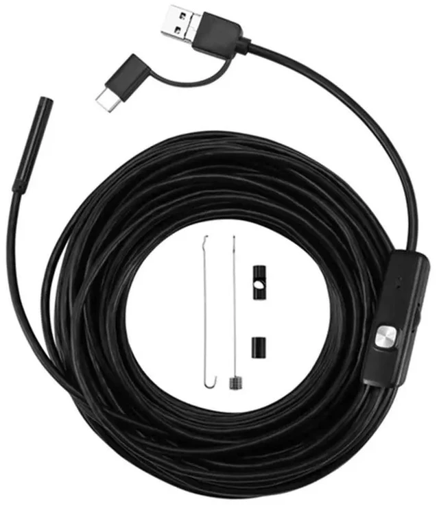 Main image of USB Flexible Snake Camera Sewer Industrial Endoscope Piping Endoscopy 5.5Mmx10m Car For Android 3 In 1 Borescope