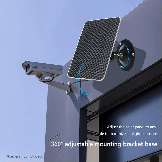 Alt view image 3 of 3 - 10W 5V Solar Panel IP Security Camera Charger USB-C Port Monocrystalline Solar Panel Waterproof Lights