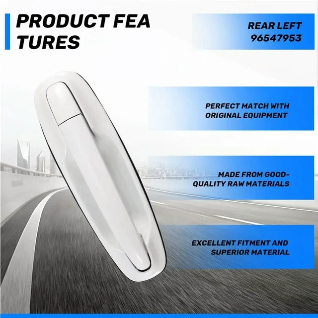 Alt view image 3 of 3 - Rear Left Car Exterior Door Handle 96547953 For Daewoo Optra Lacetti 2003-2010 96547953