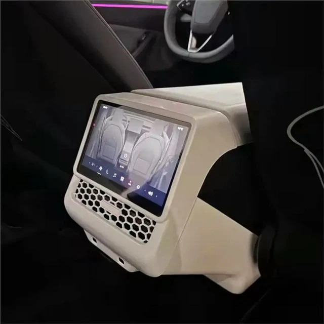 Alt view image 2 of 3 - Car Interior Accessories Rear Screen Cover Protector Frame For Tesla Model Y Juniper 2025 Back Air Vent Trim