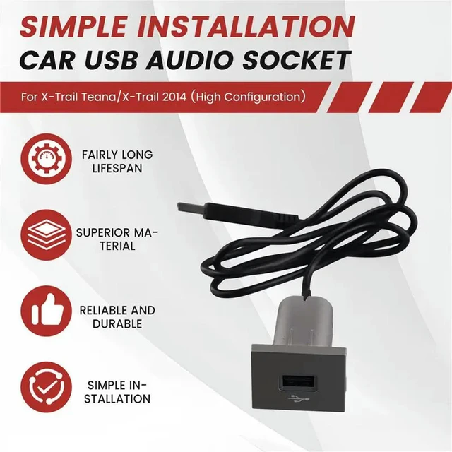 Alt view image 2 of 3 - 2X Car USB Input Adapter Audio Radio U-Disk Flash Socket Interface Cable For Ford Focus 2 Mk2 2009-2011 Accessories
