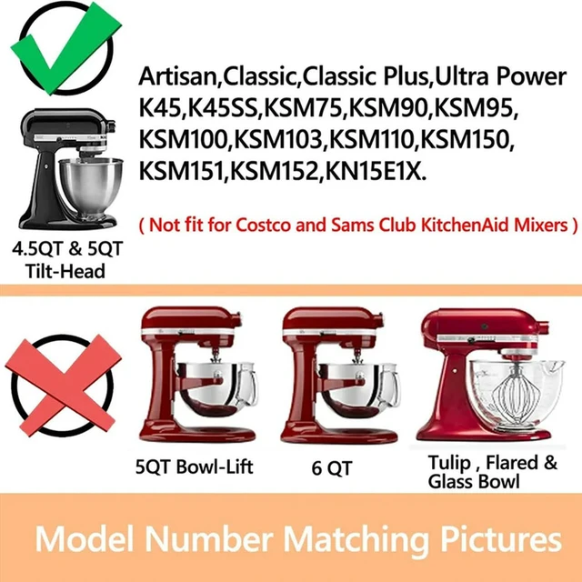 Alt view image 2 of 3 - For Kitchen Aide Assecories 4.5-5 Qt Tilt-Head Stand Mixers for Kitchenaid Paddle Attachment for K45B/K5THCB/K5THBS