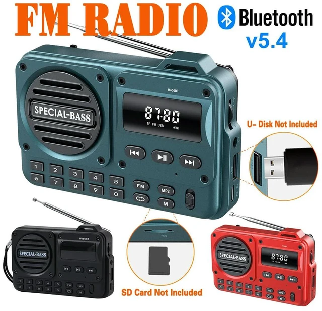 Main image of FM Radio Rechargeable Digital Radio Recorder with LED Display BT 5.4 Radio Speaker for Home Travel