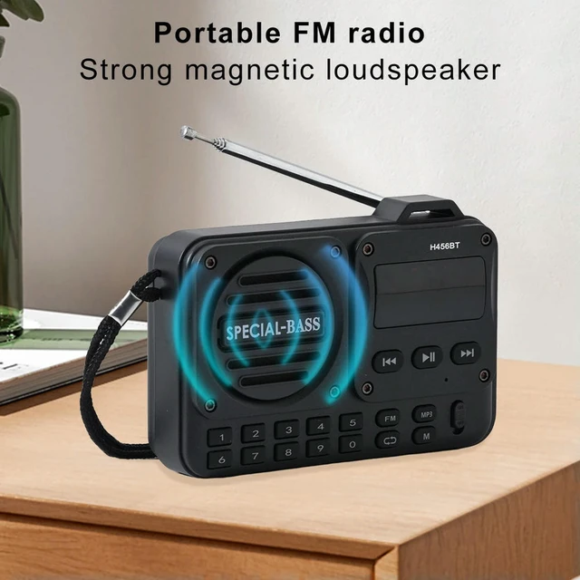 Alt view image 3 of 3 - FM Radio Rechargeable Digital Radio Recorder with LED Display BT 5.4 Radio Speaker for Home Travel