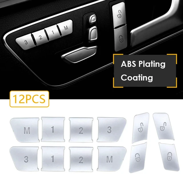 Alt view image 2 of 3 - 36Pcs Car Door Seat Memory Lock Buttons Covers Stickers For Mercedes Benz CLA/GLA/GLK/GLE/CLS/GL/ML/A/B/E
