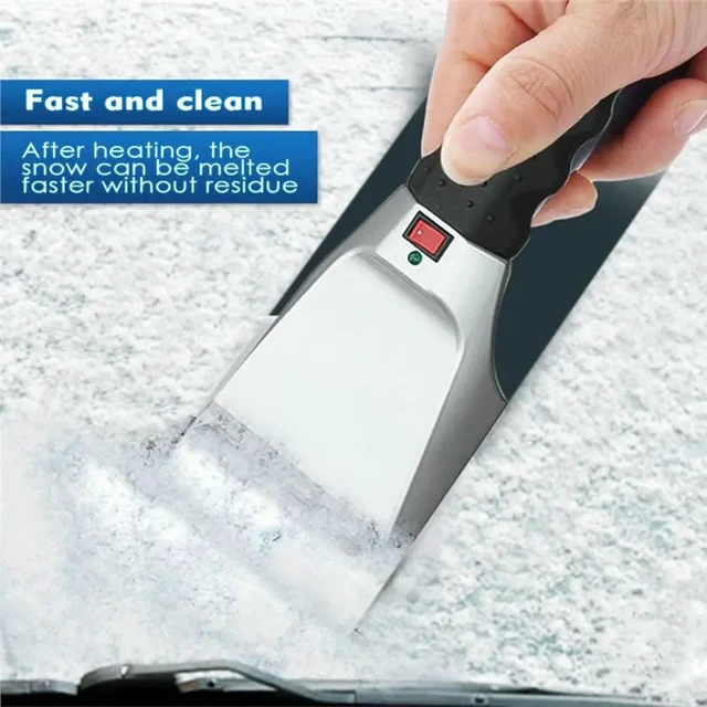 Alt view image 3 of 3 - For Car Windshield Deicer 2Pcs Heated Electric Ice Scraper Remover Tool Snow Removal Kit