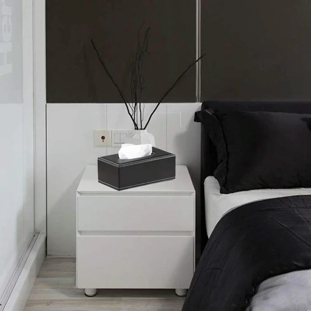 Alt view image 2 of 3 - 2X Leather Tissue Box Cover, Face Tissue Box, Modern Napkin Box, Car Towel Box, Car PU Leather Drawer