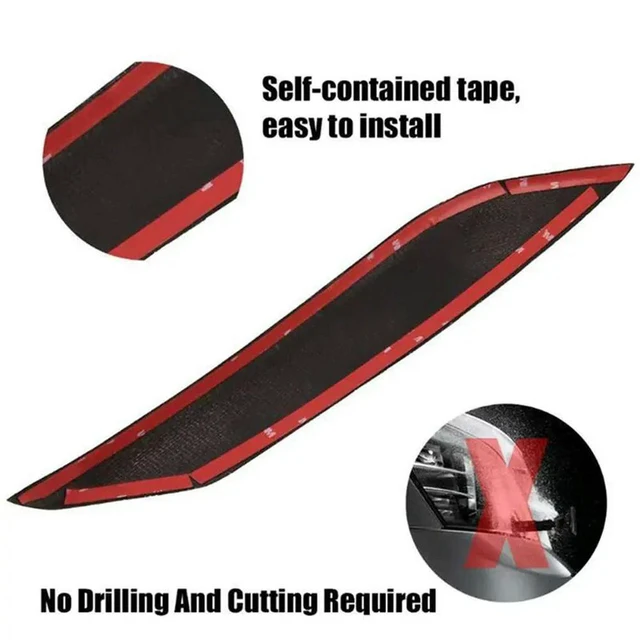 Alt view image 3 of 3 - Black Carbon Fiber Headlight Eyelids Covers For 2003-2008 Nissan 350Z Fairlady Z Z33 (Pack Of 4)