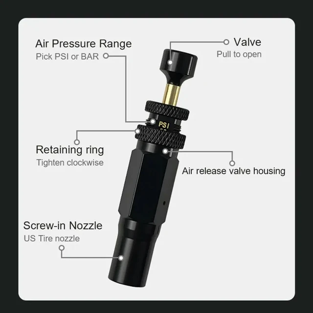 Alt view image 2 of 3 - 4Pcs Upgrade Automatic Tire Deflators Set,Adjustable Auto-Stop Tire Deflator Valve For Offroad Tyre Air Down Tool
