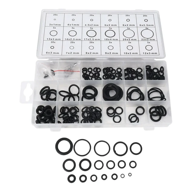 Alt view image 3 of 3 - 990PCS 36 Sizes O-Ring Kit Black&Green Metric O Ring Seals Rubber O Ring Gaskets Oil Resistance