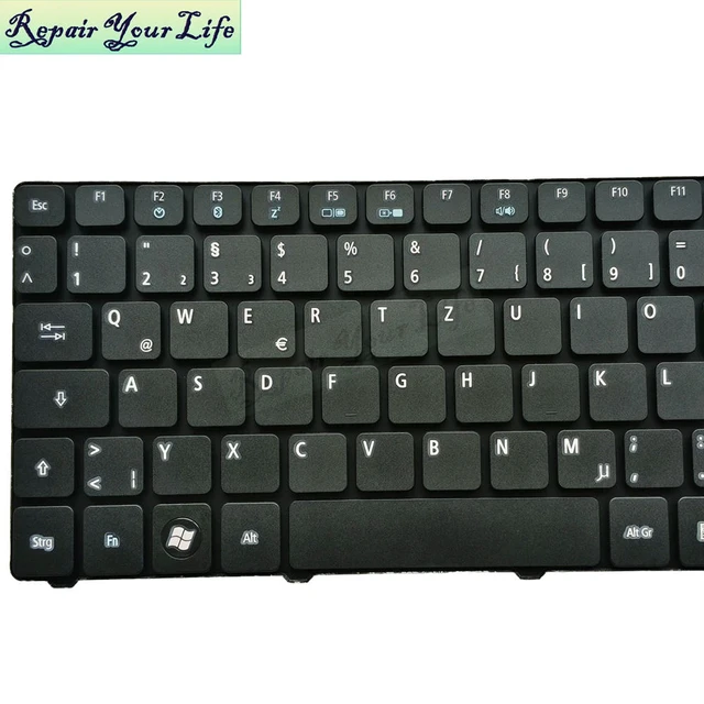 Alt view image 2 of 3 - German Keyboard For eMachines E440 E442 E529 E530 E640 E730 G460 G640 Timeline 8531 8571G 8572 PK130C93A08 Notebook Teclado