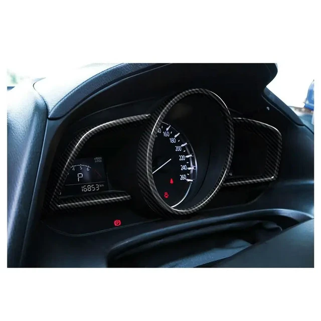 Alt view image 2 of 3 - 9X For Mazda 3 Axela 2014-2018 Carbon Fiber Dashboard Interior Instrument Frame Cover Trim