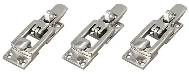 Main image of 3X 316 Stainless Steel Marine Boat Door Lock Latch Catch Anti-Rattle Fastener Clamp 70Mm Marine Hardware
