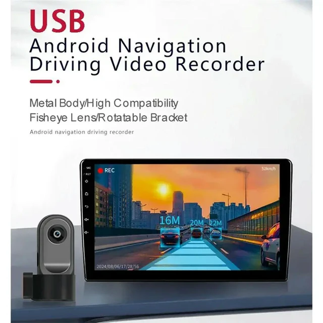 Alt view image 2 of 3 - Mini Front Car Camera Dash Cam 720P For Android Compatible Night Vision 24H Parking Mode 64GB