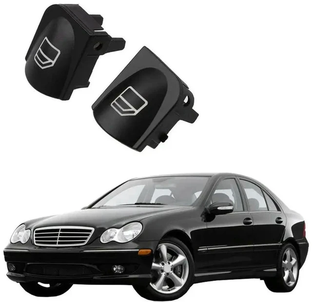 Alt view image 2 of 3 - 20X Window Switch Button Covers For Mercedes Benz W203 W208 Front Left+Right Window Switch Repair Button Caps