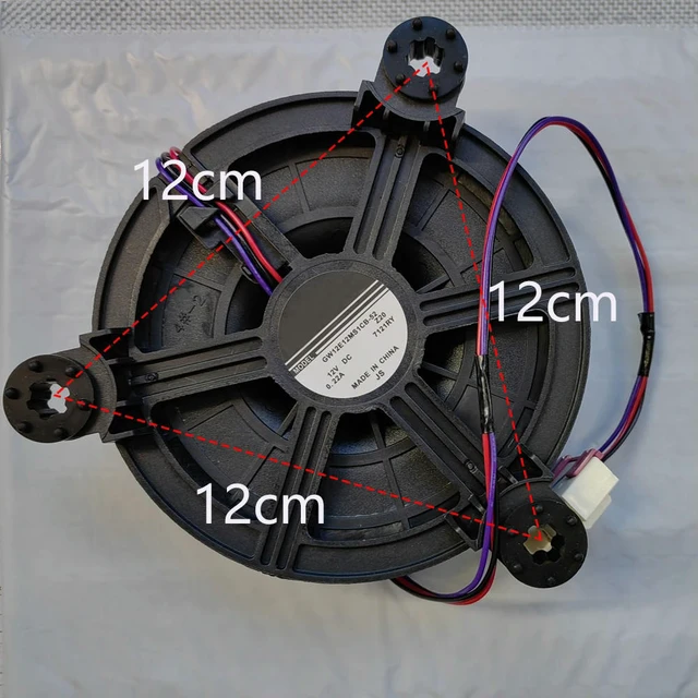 Alt view image 3 of 3 - 1 PCS GW12E12MS1CB-52Z20 Refrigerator Fan Motor 12V DC 0.22A for Haier Freezer Cooling Fan DC12V Refrigerator Accessories 3Line