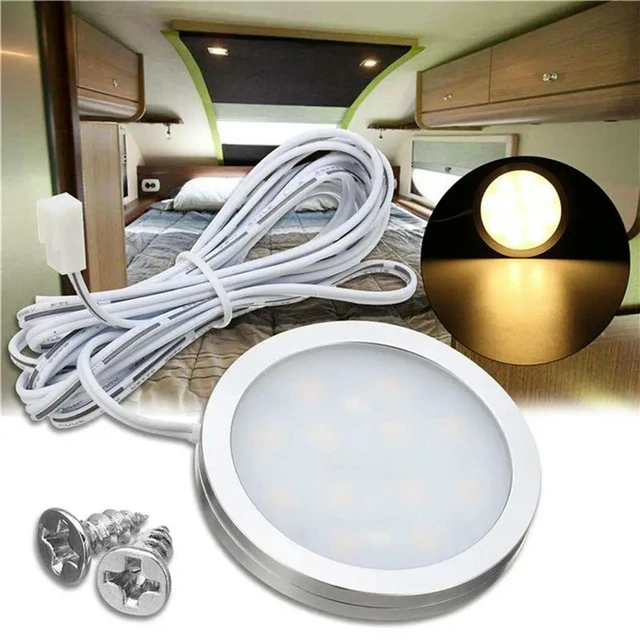Alt view image 3 of 3 - 8X 12V Led Light Rv Camper Trailer Boat Interior Ceiling Down Roof Lamp Warm White