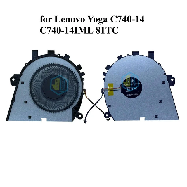 Alt view image 2 of 3 - 14 Inch Laptop Cooling Fan for Yoga C740 81TC Series C740-14IML CPU Cooler Fan Radiator AT1FG001VV0 DFS2001054A0T FLMT
