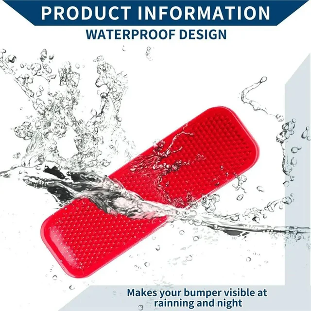 Alt view image 3 of 3 - Side Marker Bumper Reflector 1 Pair Red For Ford Transit 2015- 2022 BK2Z13A565B, BK2Z13A565A Rear Bumper Light