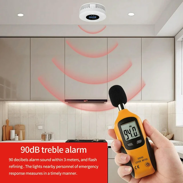 Alt view image 3 of 3 - Smoke and Carbon Monoxide Detector with LCD Display Smoke and CO Alarm Powered by for Home Office RV Hotel