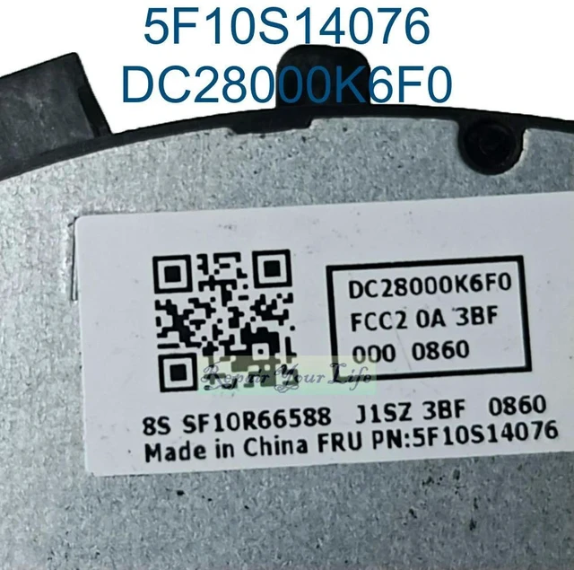 Alt view image 3 of 3 - CPU Cooling Fan for V15 G4 AMN Type 82YU Laptop, 5F10S14076 5F10S14075 FQBV DC 5V 0.5A DFS5K12B159A1C DC28000K6F0