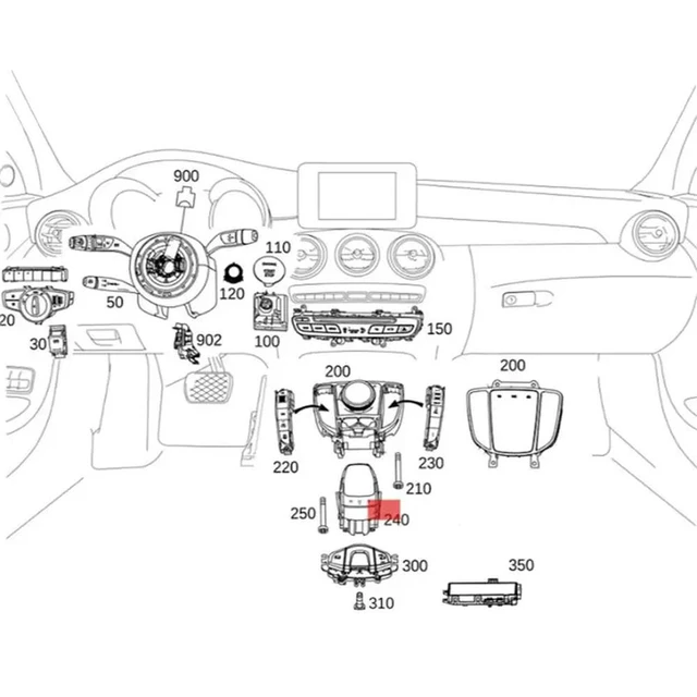 Alt view image 3 of 3 - 2X Car Console Mouse Touchpad Control Handwriting Controller Panel For BENZ W222 W205 W253 W166 14-19 A2059008018