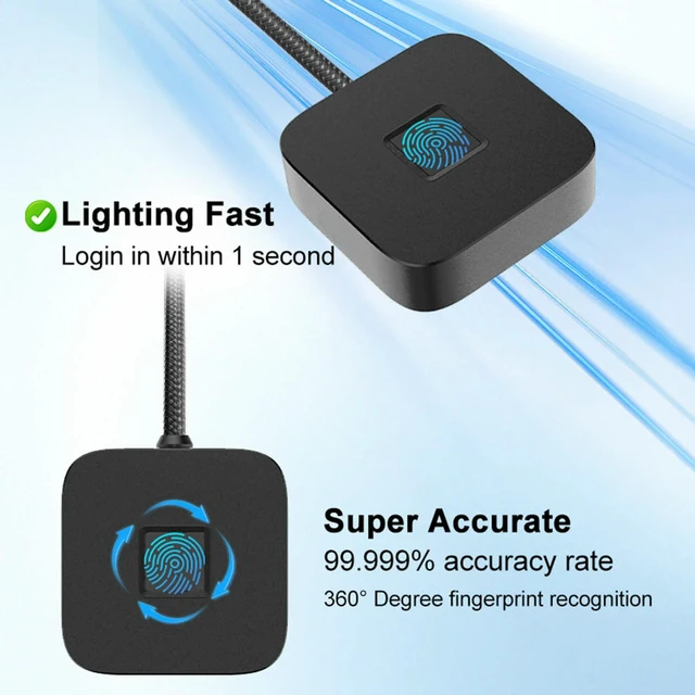 Alt view image 3 of 3 - Fingerprint with 5ft Cable For Hello Fingerprint Reader Biometric Fingerprint Login Reader for 10/11
