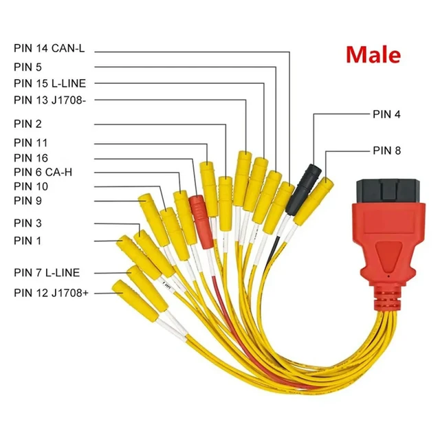 Alt view image 3 of 3 - OBD2 OBD Universal Jumper Car Connector Plug 16 Pin Male Female Fault Diagnosis Tool Brush ECU Diagnostic Cable