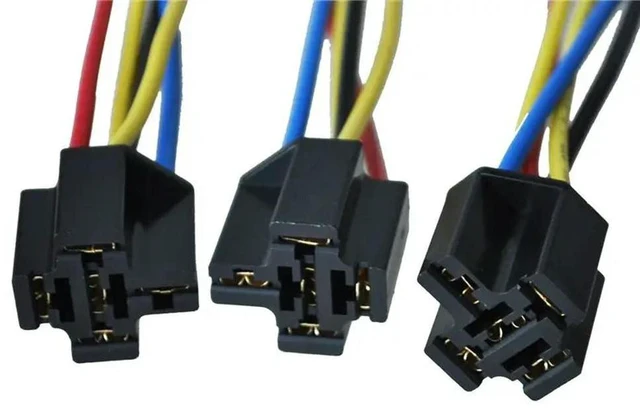 Alt view image 2 of 3 - 30 Pcs 5 Pin Wires Cable Relay Socket Harness Connector DC 12V For Car Auto