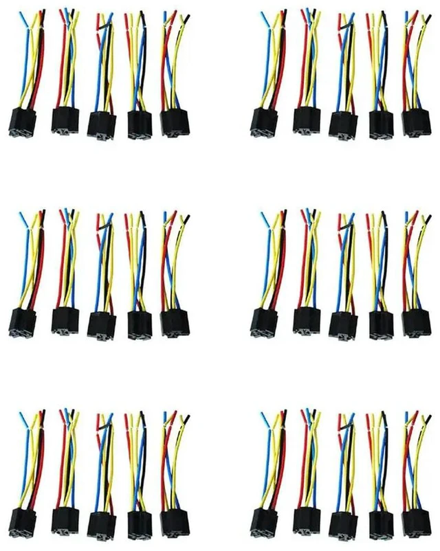 Main image of 30 Pcs 5 Pin Wires Cable Relay Socket Harness Connector DC 12V For Car Auto