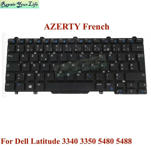 Main image of FTTYH French AZERTY Keyboard for Latitude 14 E5450 E5470 5480 5490 E5490 Single Point 0FTTYH PK1313D3A13 MP-13L76F06698