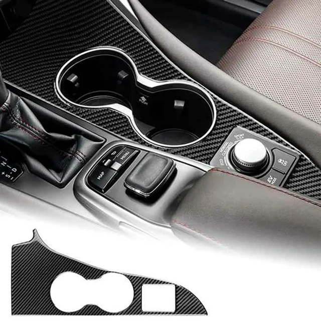 Alt view image 3 of 3 - Center Console Cup Holder Panel Cover Trim Sticker For Lexus RX 2016-2019 Carbon Fiber Accessories