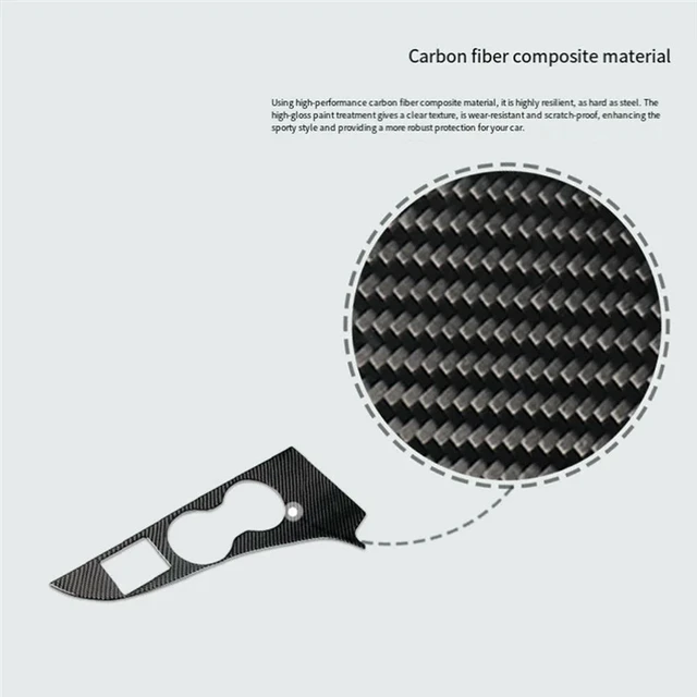 Alt view image 2 of 3 - Center Console Cup Holder Panel Cover Trim Sticker For Lexus RX 2016-2019 Carbon Fiber Accessories
