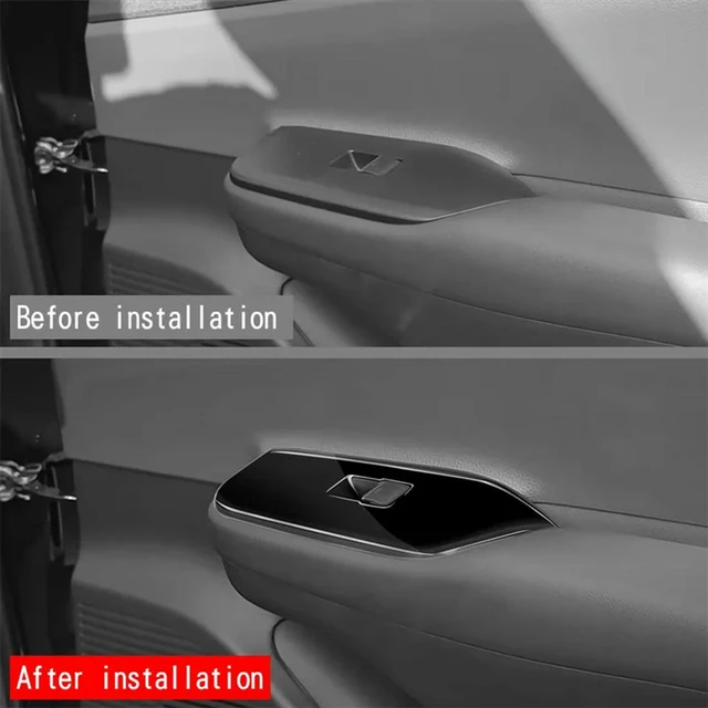 Alt view image 3 of 3 - Car Bright Black Window Glass Lift Button Switch Cover Trim Door Armrest Panel For Toyota Prius 60Series 20-23