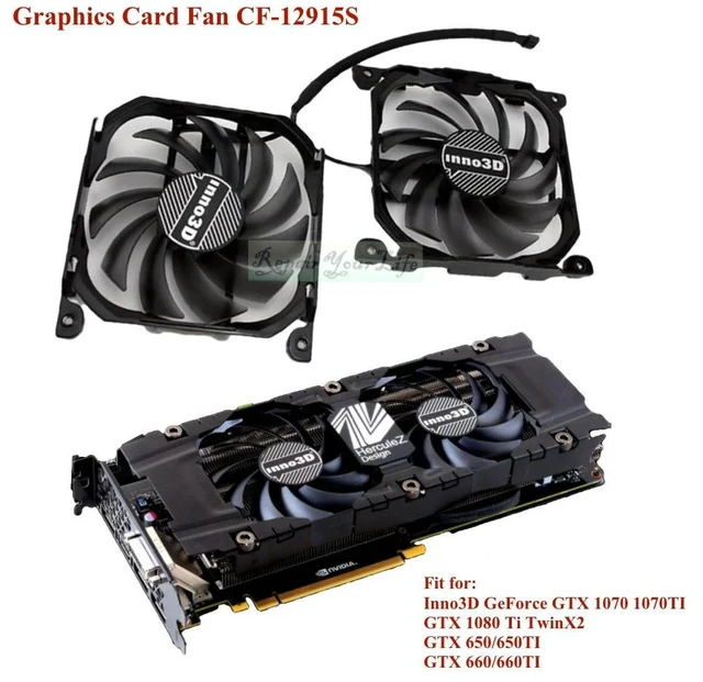 Alt view image 3 of 3 - CF-12915S GPU VGA Cooling Graphics Card Fan Cooler For INNO3D GTX1070 GTX1080 Ti GeForce P104-100 GTX 1070Ti 1080Ti Twin X2